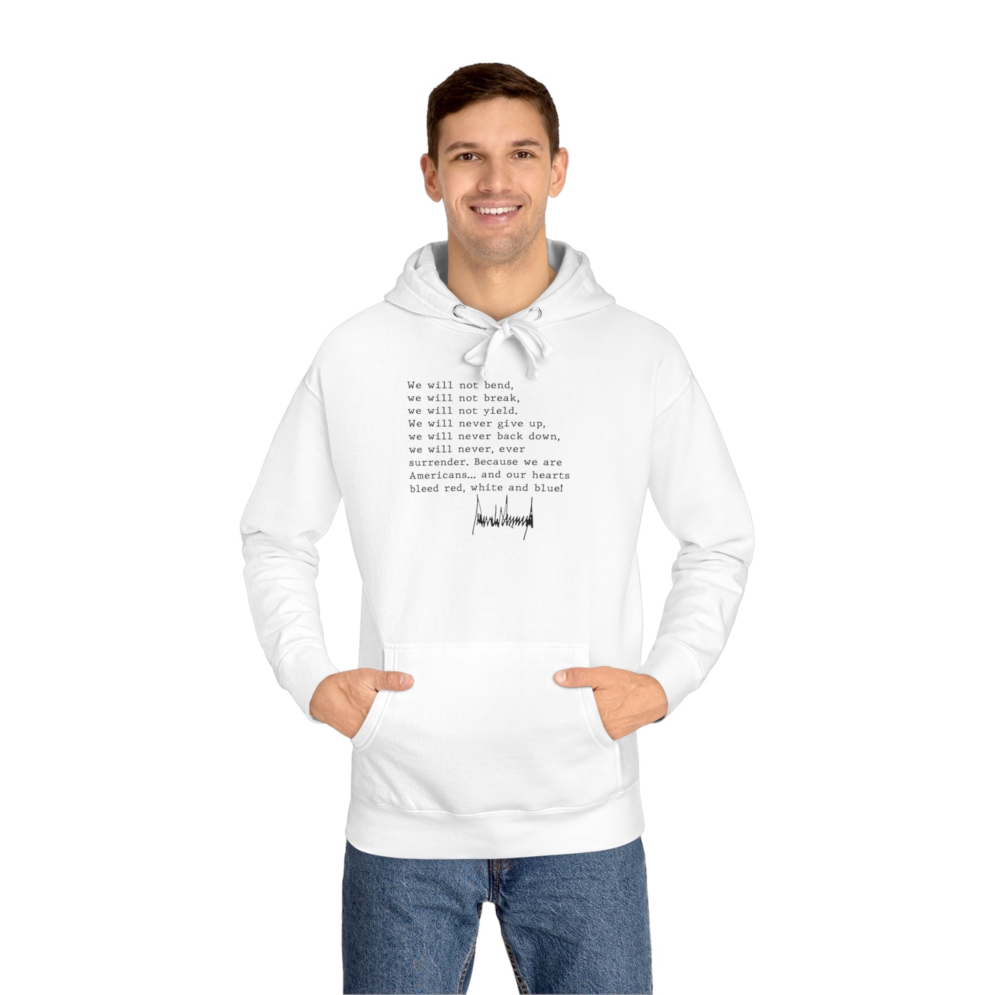 We Will Not Bend (black text) Unisex Hoodie