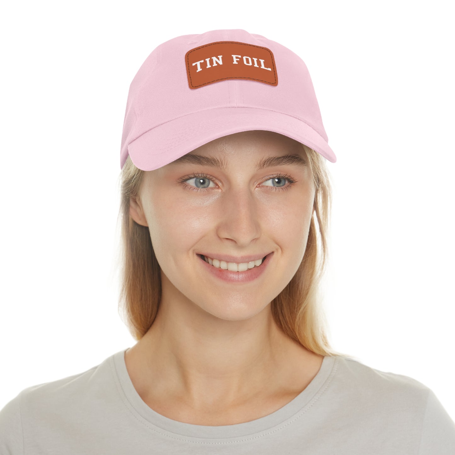 Tin Foil Dad Hat with Leather Patch (Rectangle)