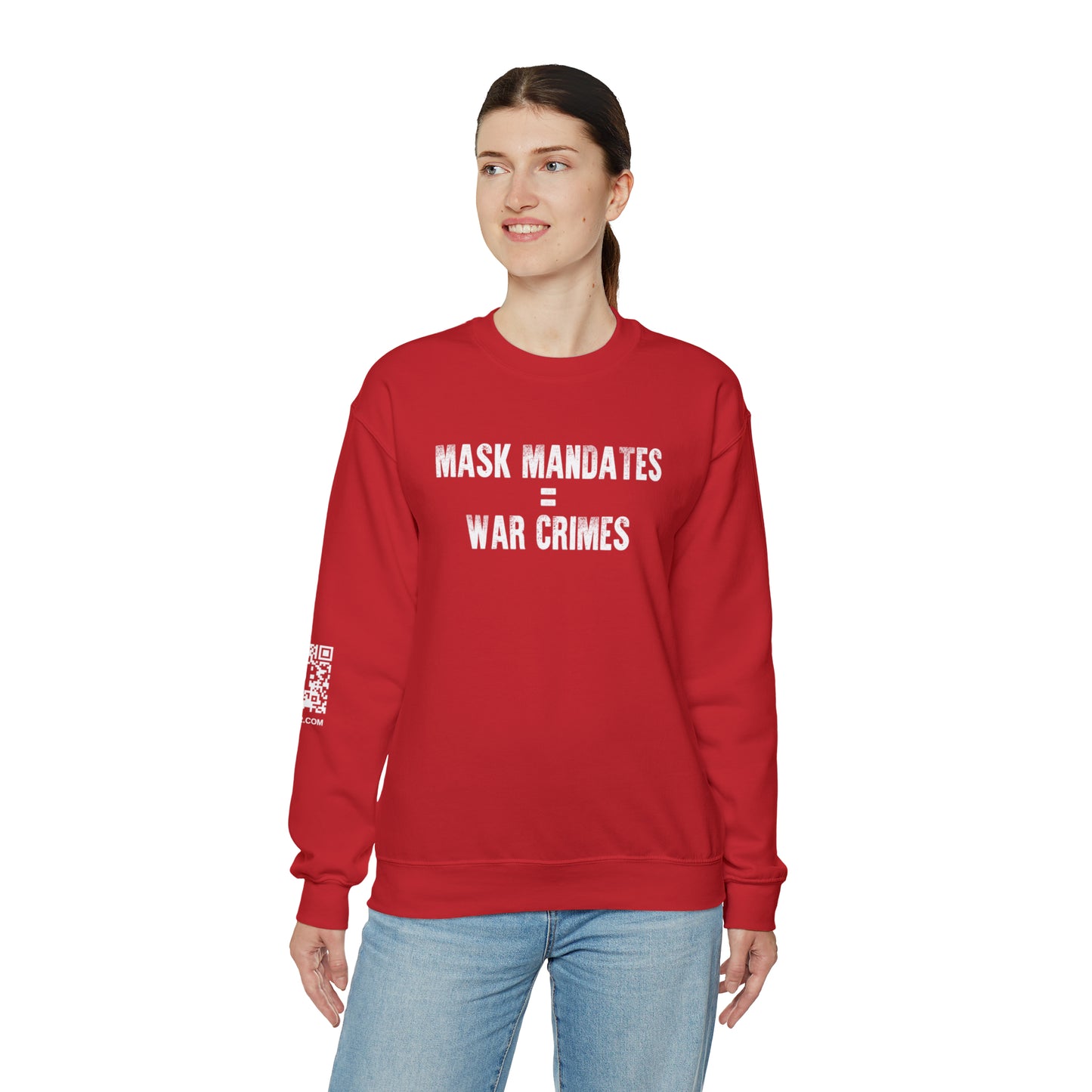 Mask Mandates = War Crimes Unisex Heavy Blend™ Crewneck Sweatshirt