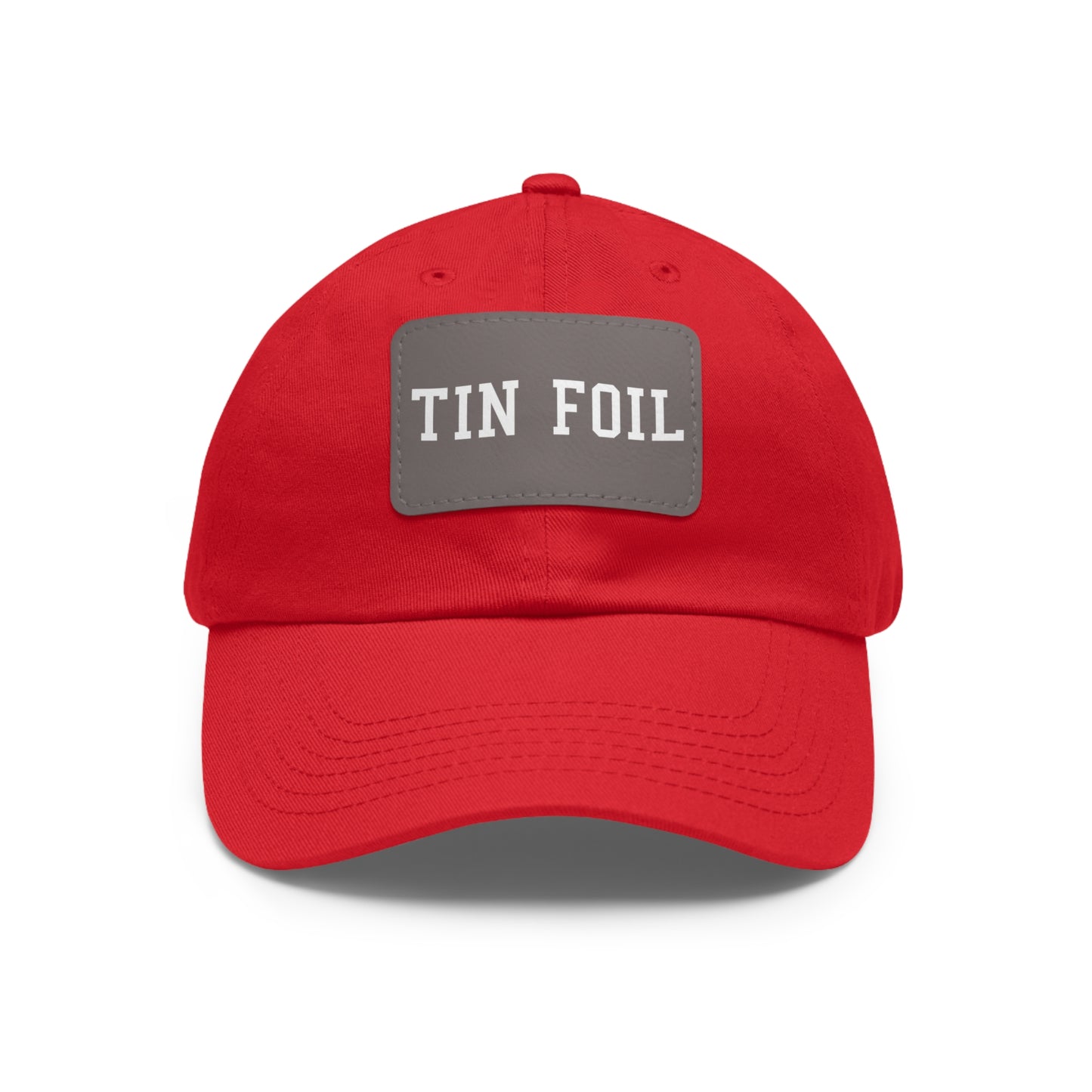 Tin Foil Dad Hat with Leather Patch (Rectangle)