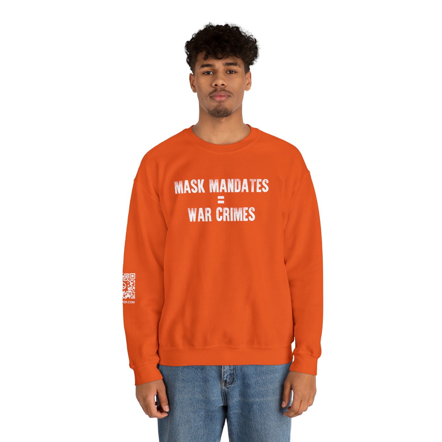 Mask Mandates = War Crimes Unisex Heavy Blend™ Crewneck Sweatshirt