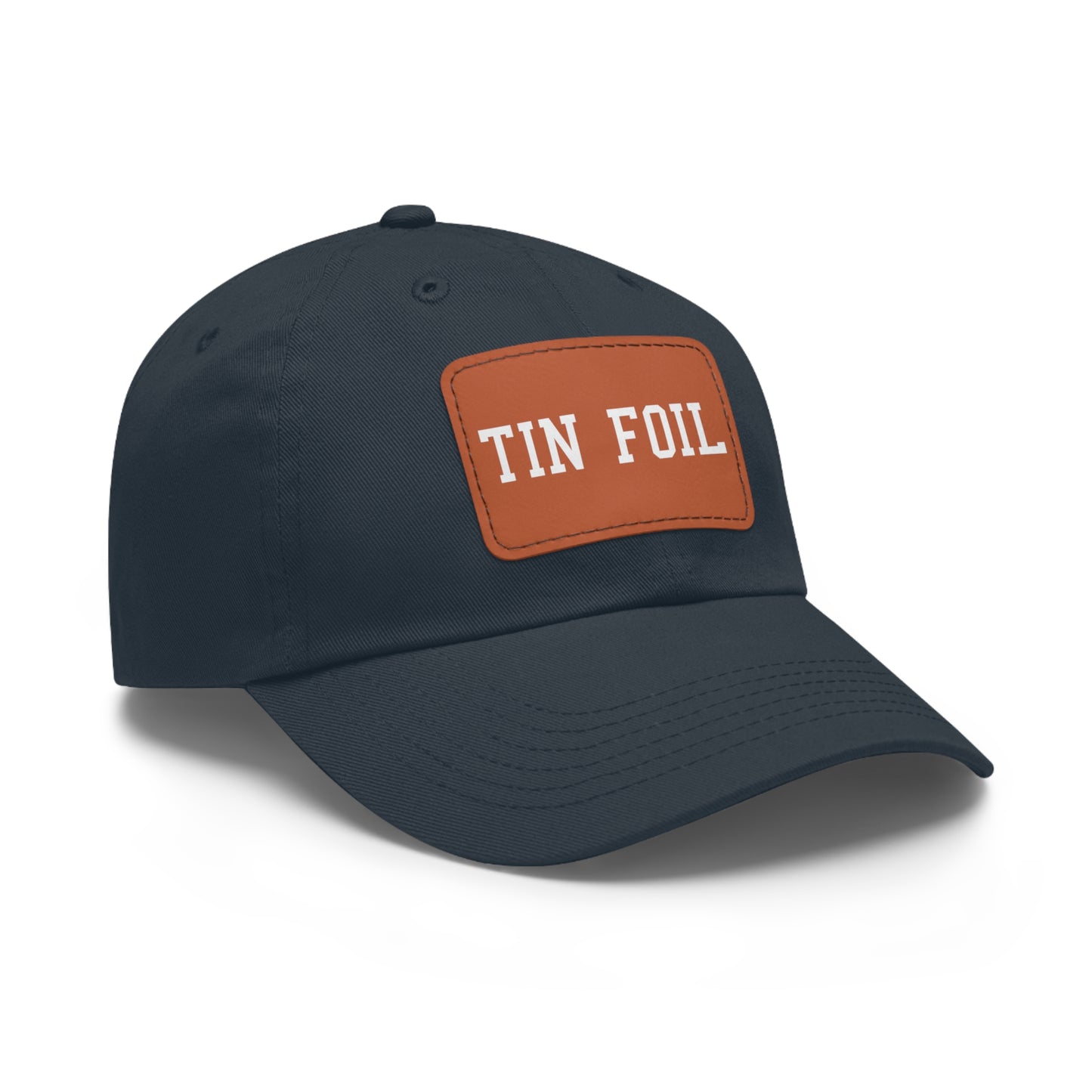 Tin Foil Dad Hat with Leather Patch (Rectangle)