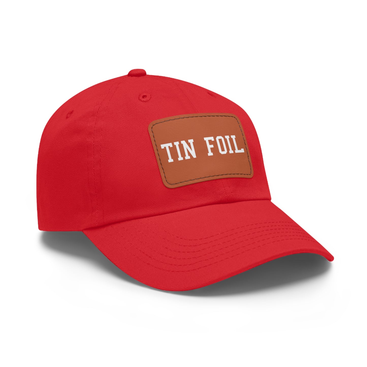Tin Foil Dad Hat with Leather Patch (Rectangle)