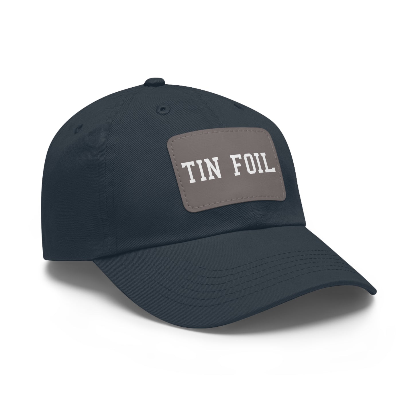 Tin Foil Dad Hat with Leather Patch (Rectangle)
