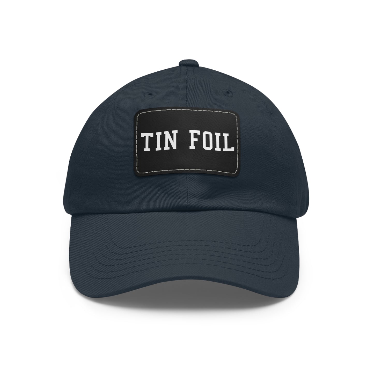Tin Foil Dad Hat with Leather Patch (Rectangle)