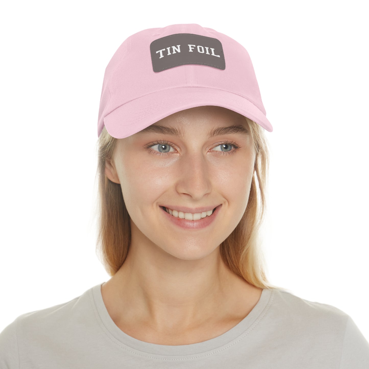 Tin Foil Dad Hat with Leather Patch (Rectangle)