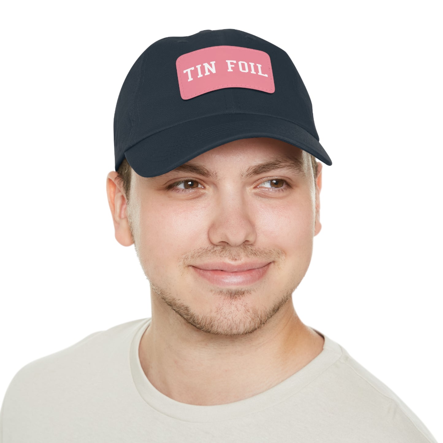 Tin Foil Dad Hat with Leather Patch (Rectangle)