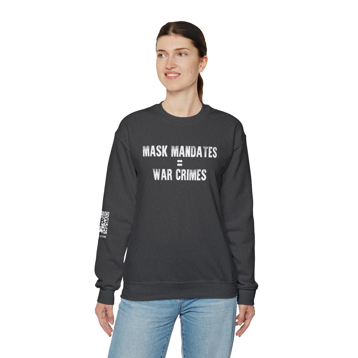 Mask Mandates = War Crimes Unisex Heavy Blend™ Crewneck Sweatshirt