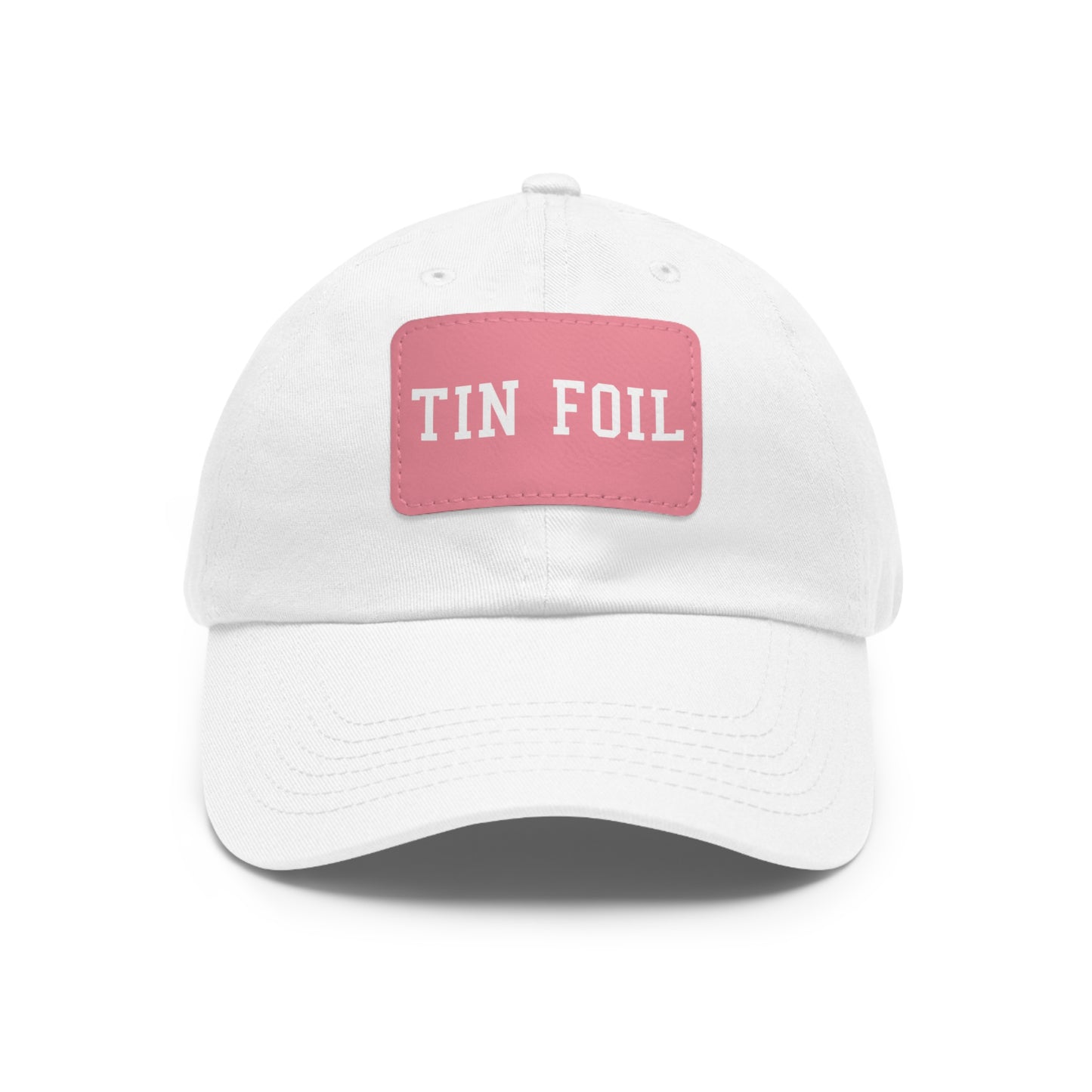 Tin Foil Dad Hat with Leather Patch (Rectangle)