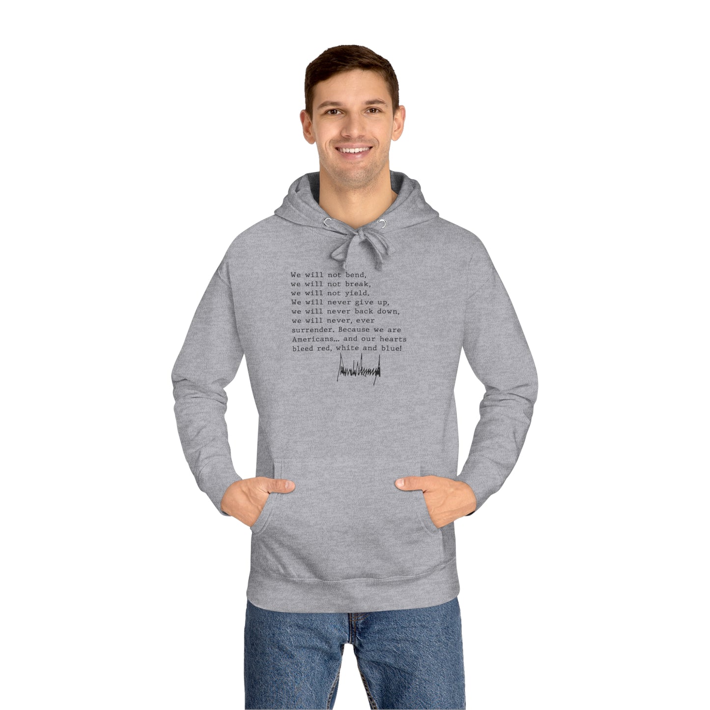 We Will Not Bend (black text) Unisex Hoodie