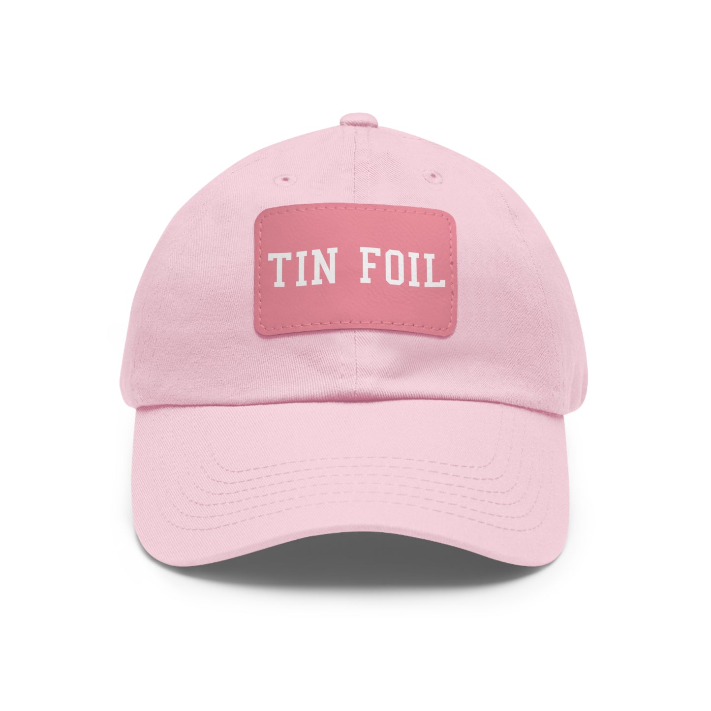 Tin Foil Dad Hat with Leather Patch (Rectangle)