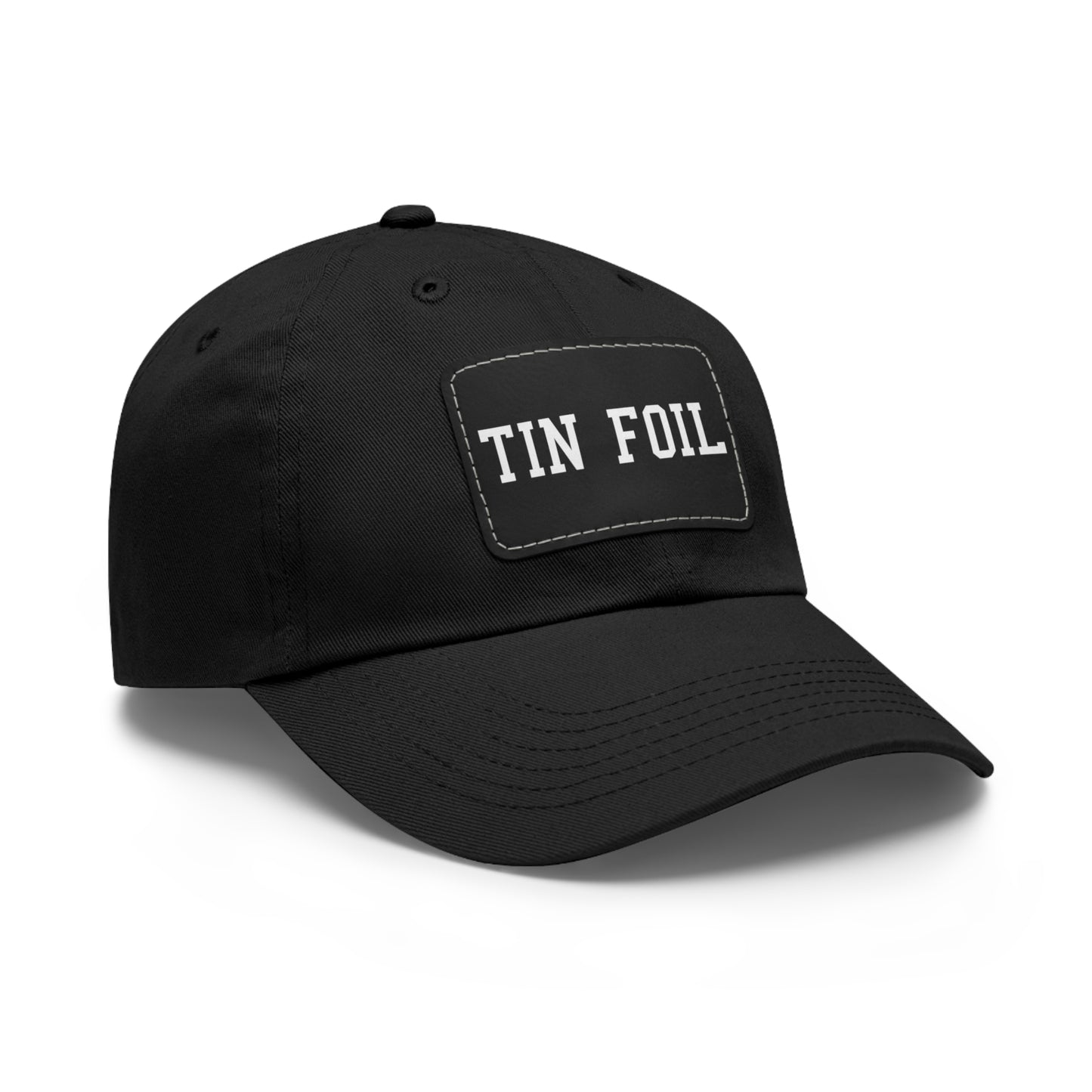 Tin Foil Dad Hat with Leather Patch (Rectangle)