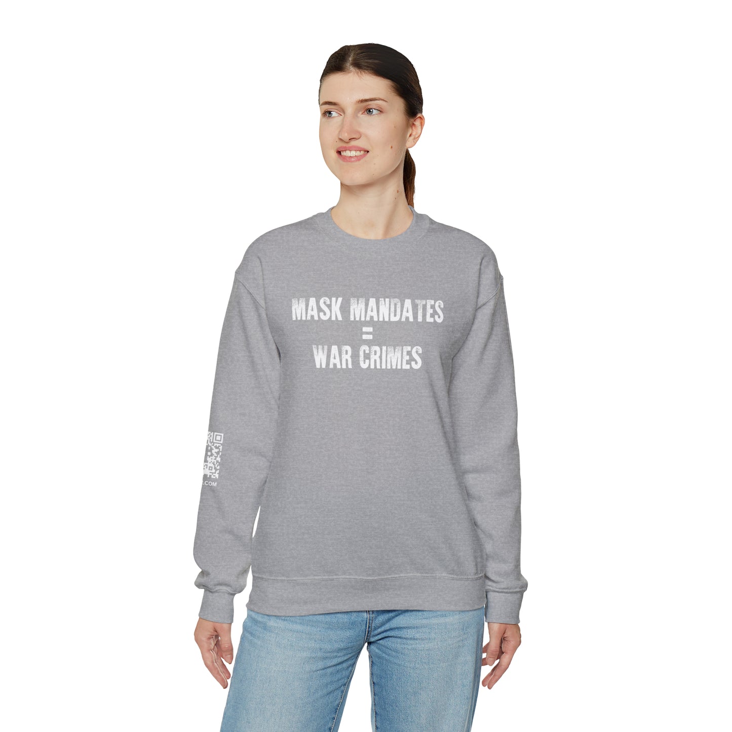 Mask Mandates = War Crimes Unisex Heavy Blend™ Crewneck Sweatshirt