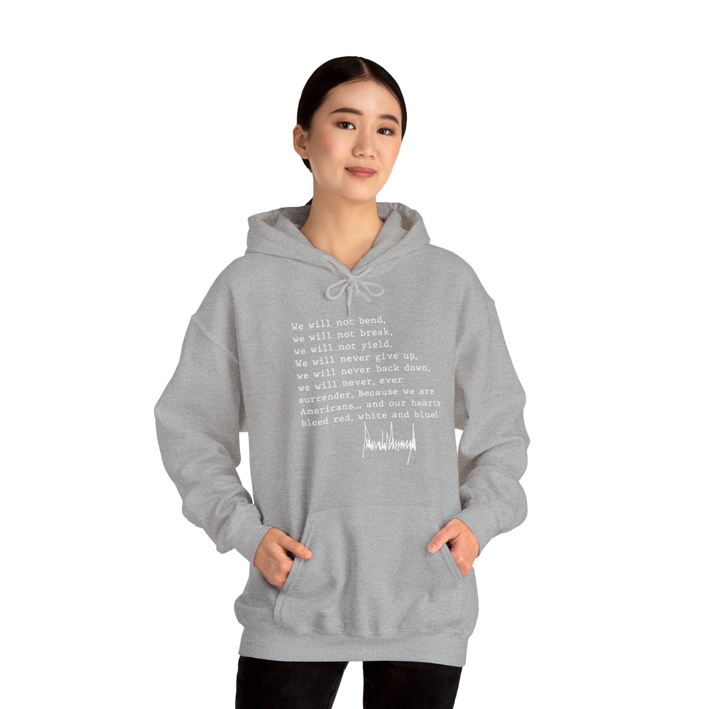 We Will Not Bend (white text) Unisex Hoodie