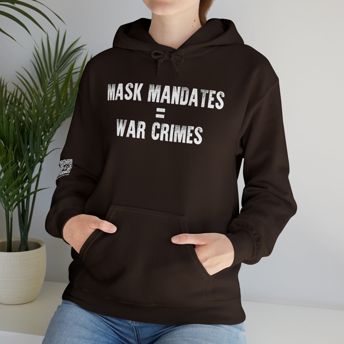 Mask Mandates = War Crimes Unisex Heavy Blend™ Hooded Sweatshirt