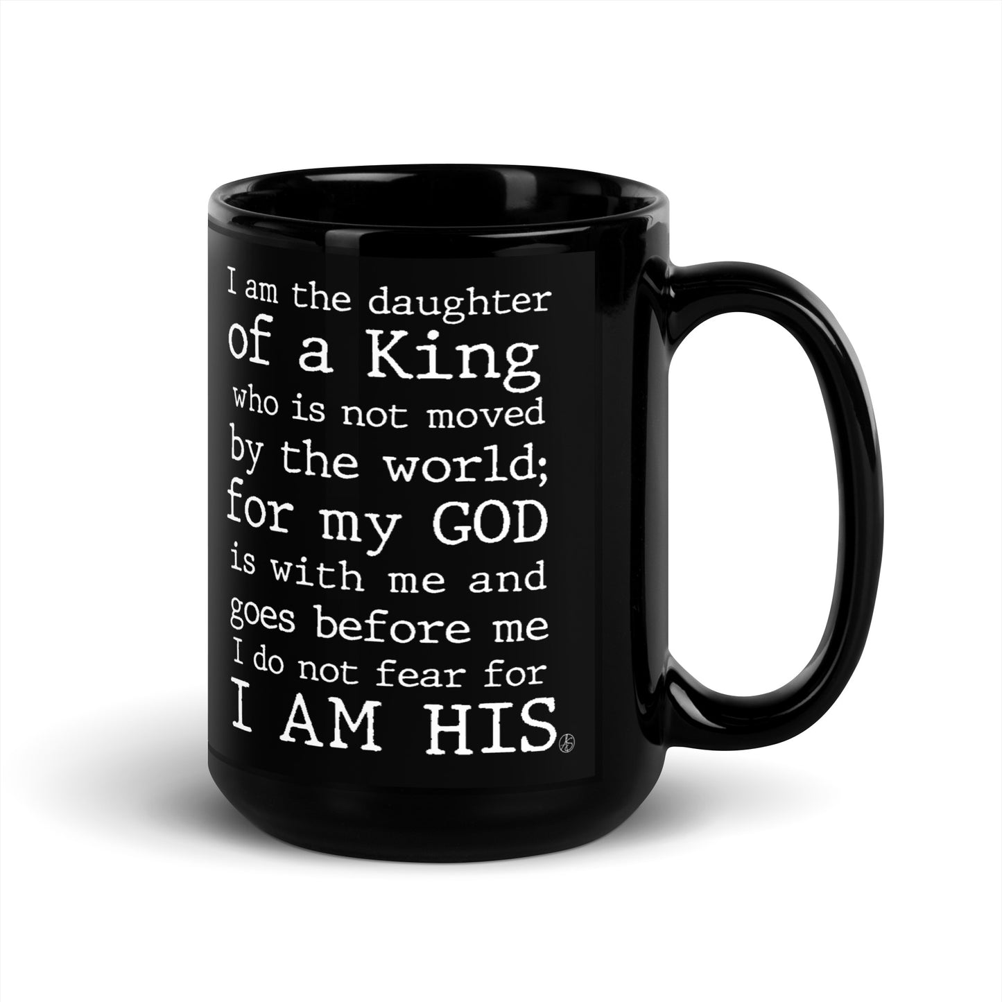Daughter Of The King Black Glossy Mug