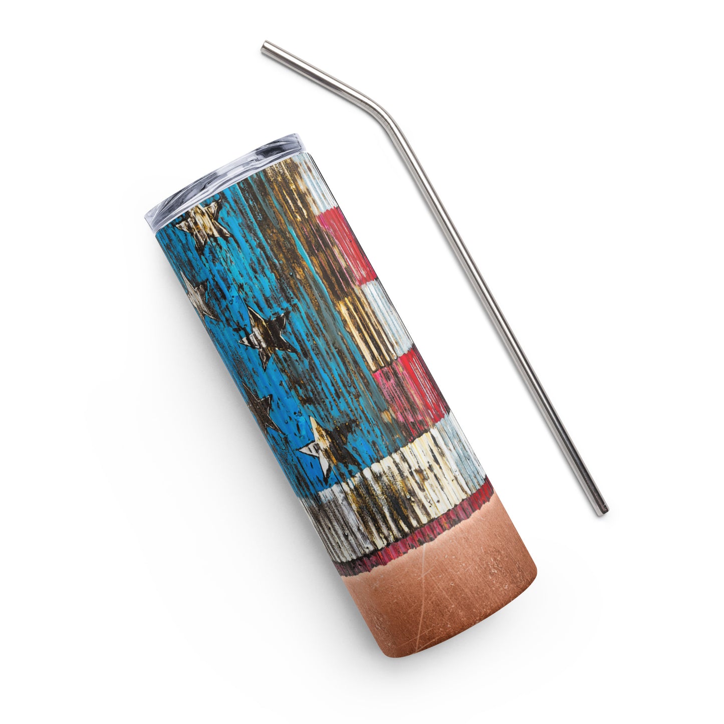 Rustic Flag Stainless steel tumbler