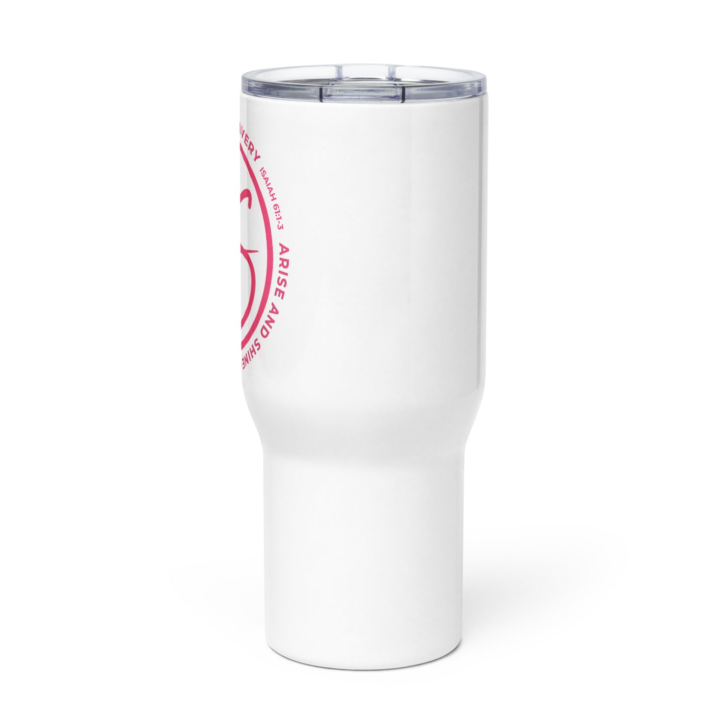 AS Logo Travel Mug with Handle (Pink)