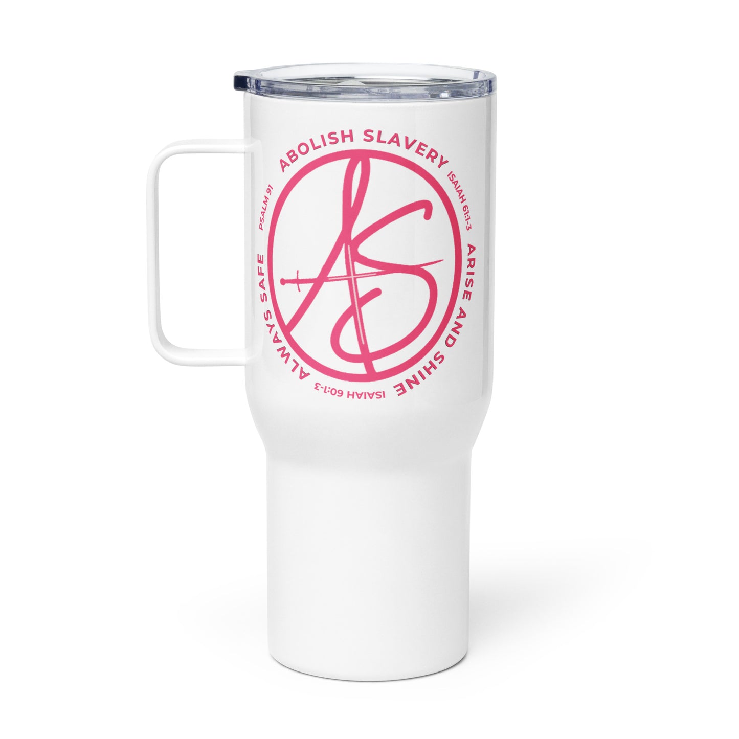 AS Logo Travel Mug with Handle (Pink)