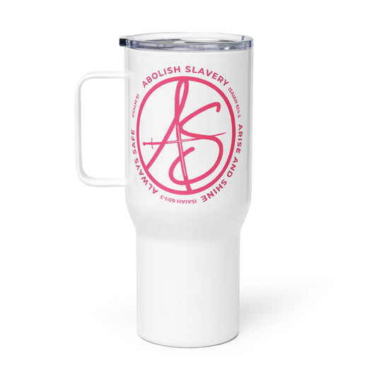 AS Logo Travel Mug with Handle (Pink)