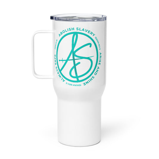AS Logo Travel Mug with Handle (Turquoise)