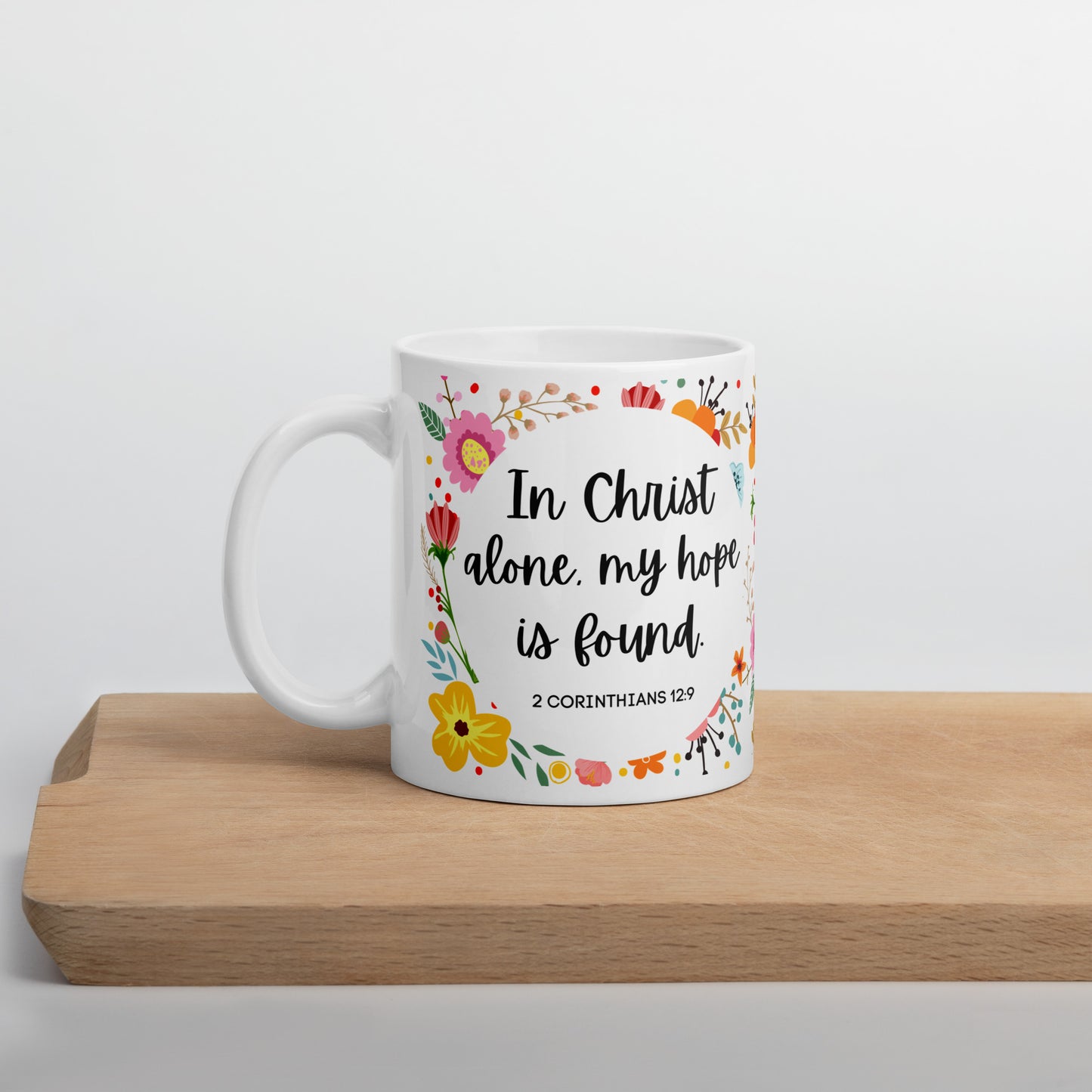 In Christ Alone White glossy mug