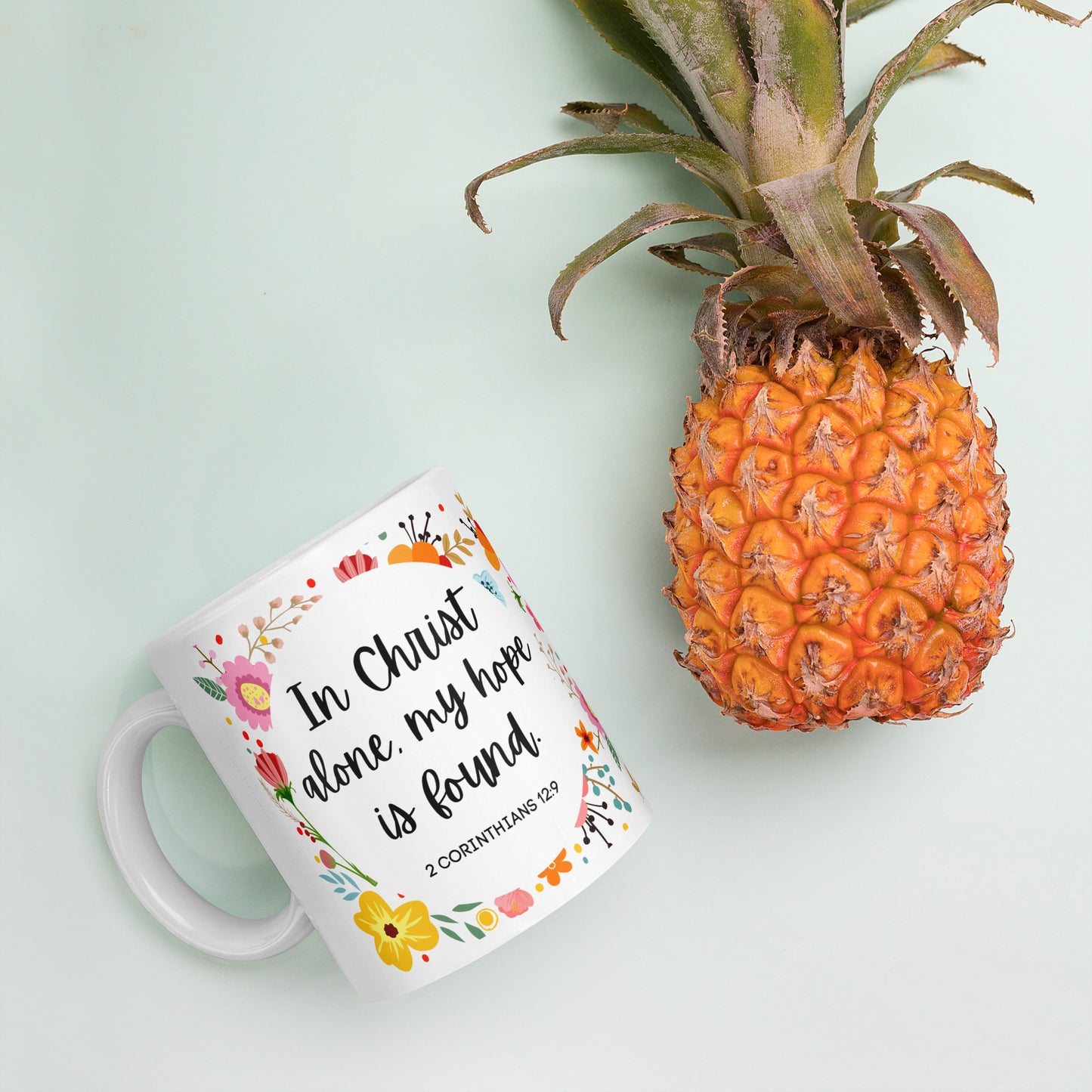 In Christ Alone White glossy mug