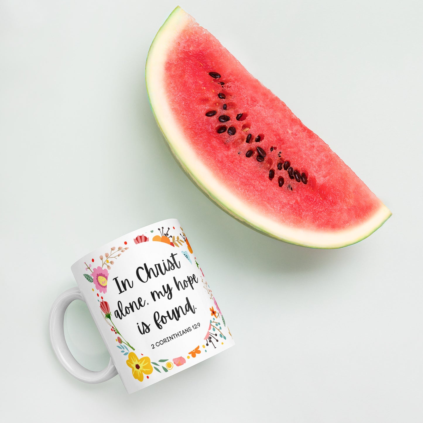 In Christ Alone White glossy mug