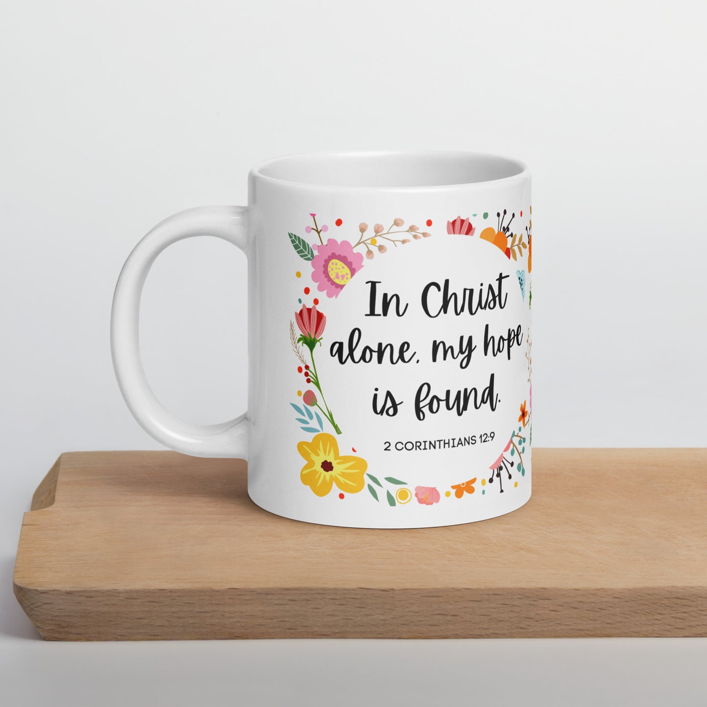 In Christ Alone White glossy mug