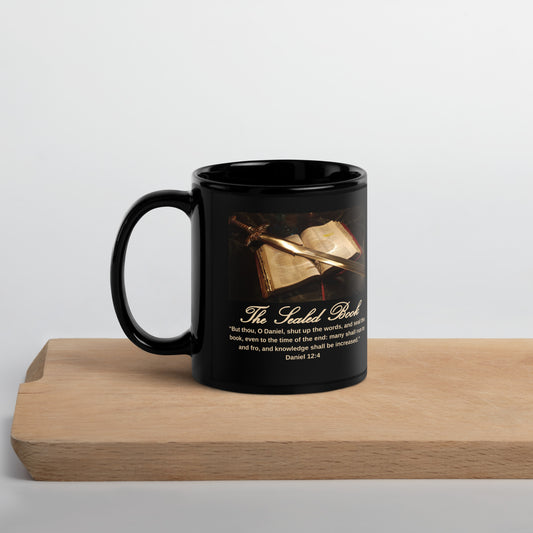 The Sealed Book Black Mug