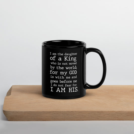 Daughter Of The King Black Glossy Mug
