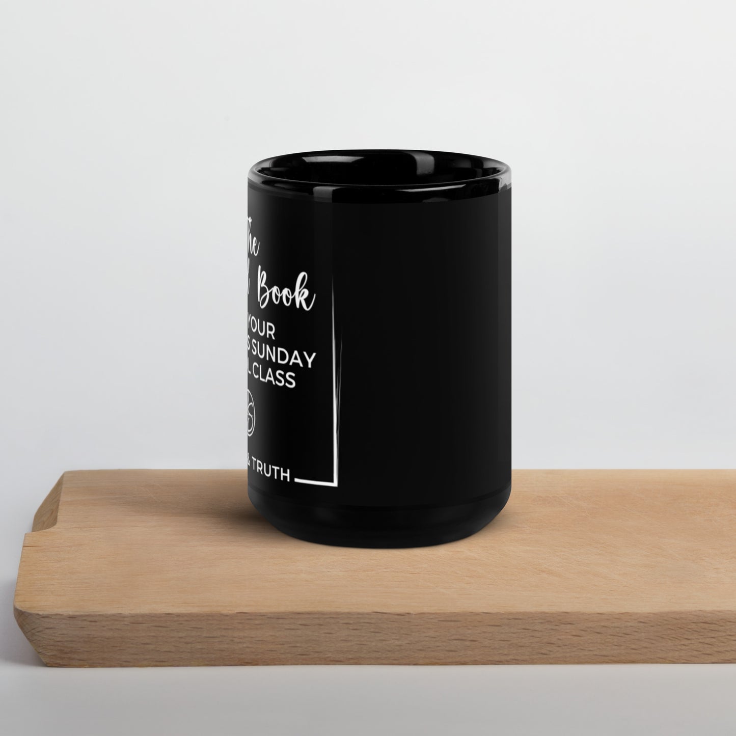 The Sealed Book Black Glossy Mug
