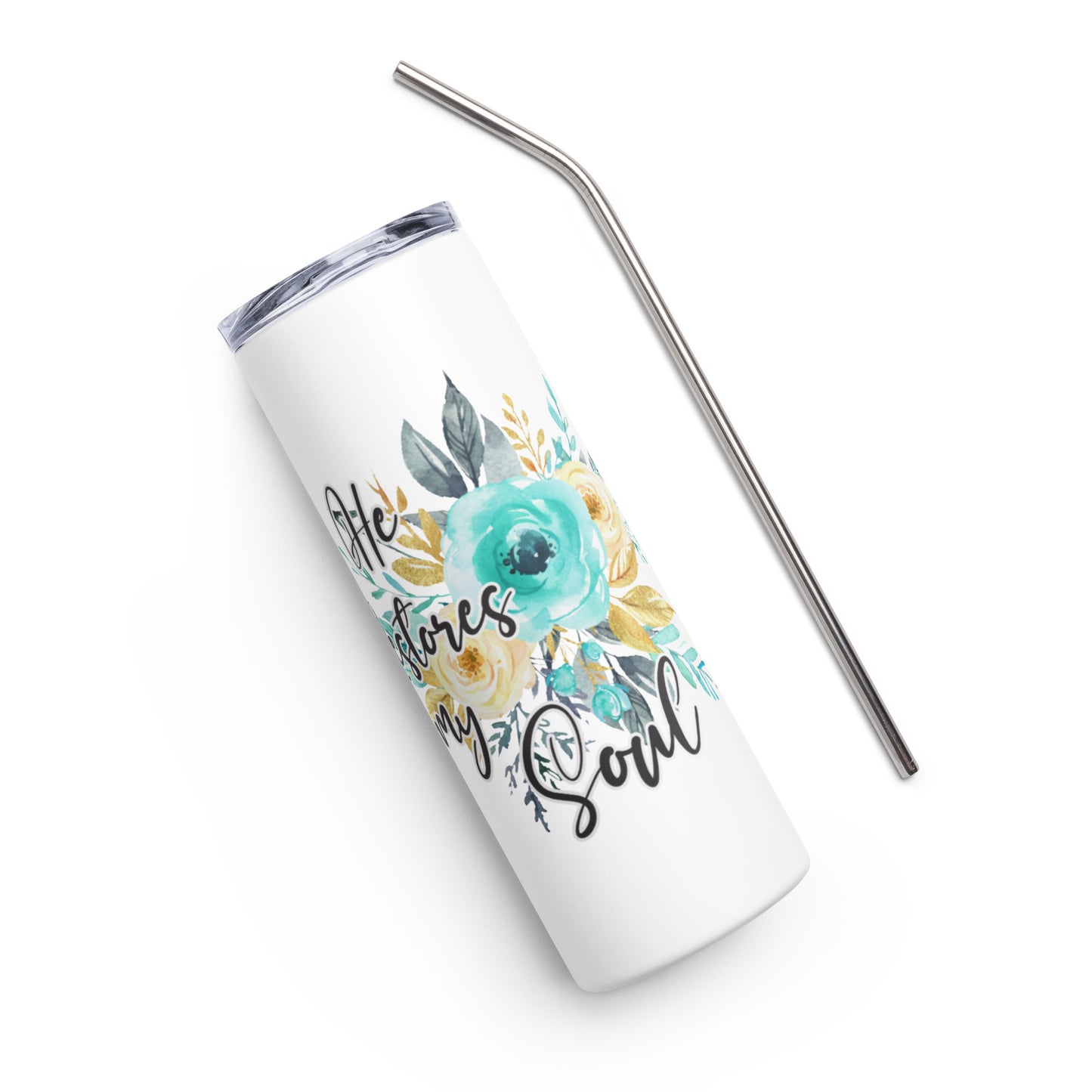 He Restores My Soul Stainless Steel Tumbler