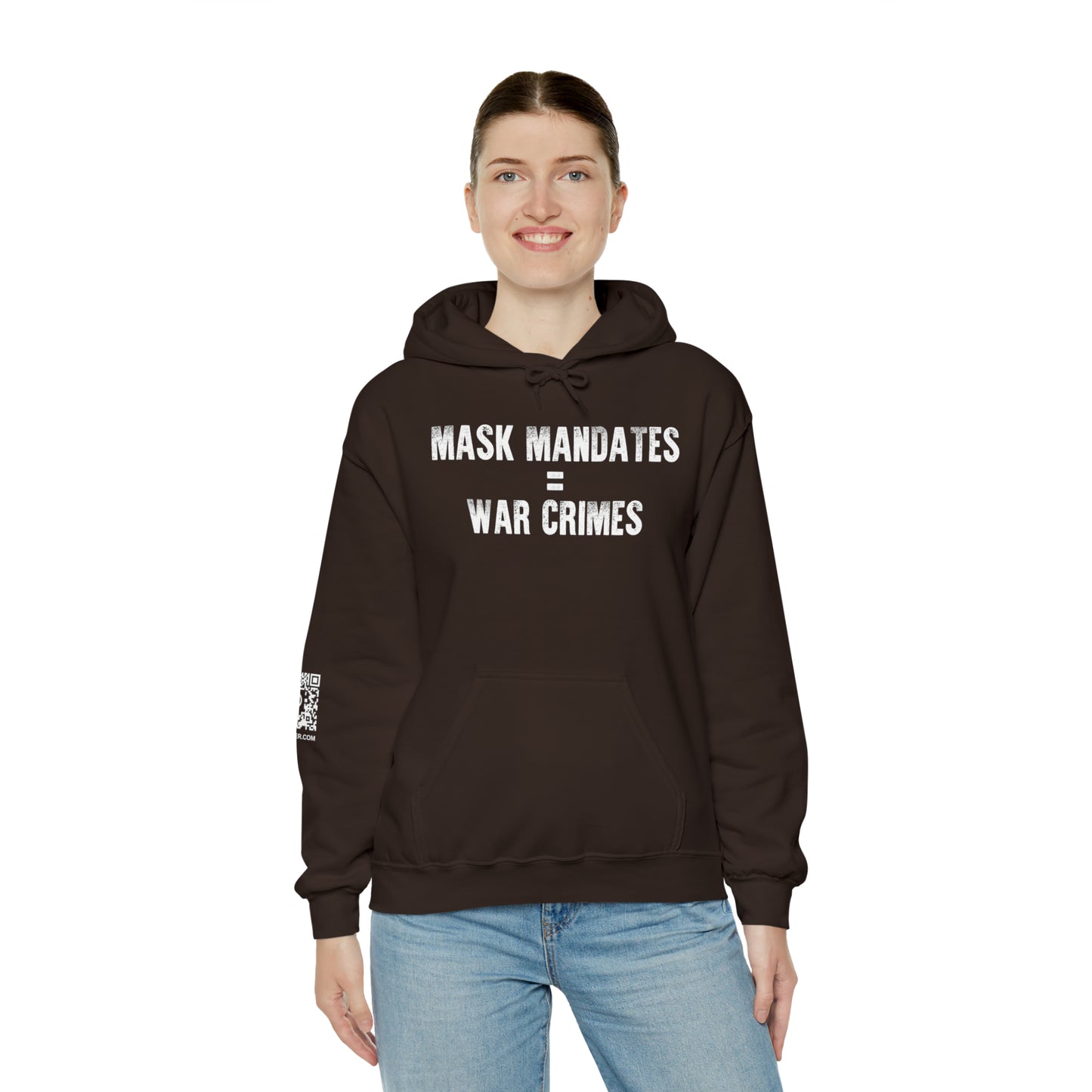 Mask Mandates = War Crimes Unisex Heavy Blend™ Hooded Sweatshirt