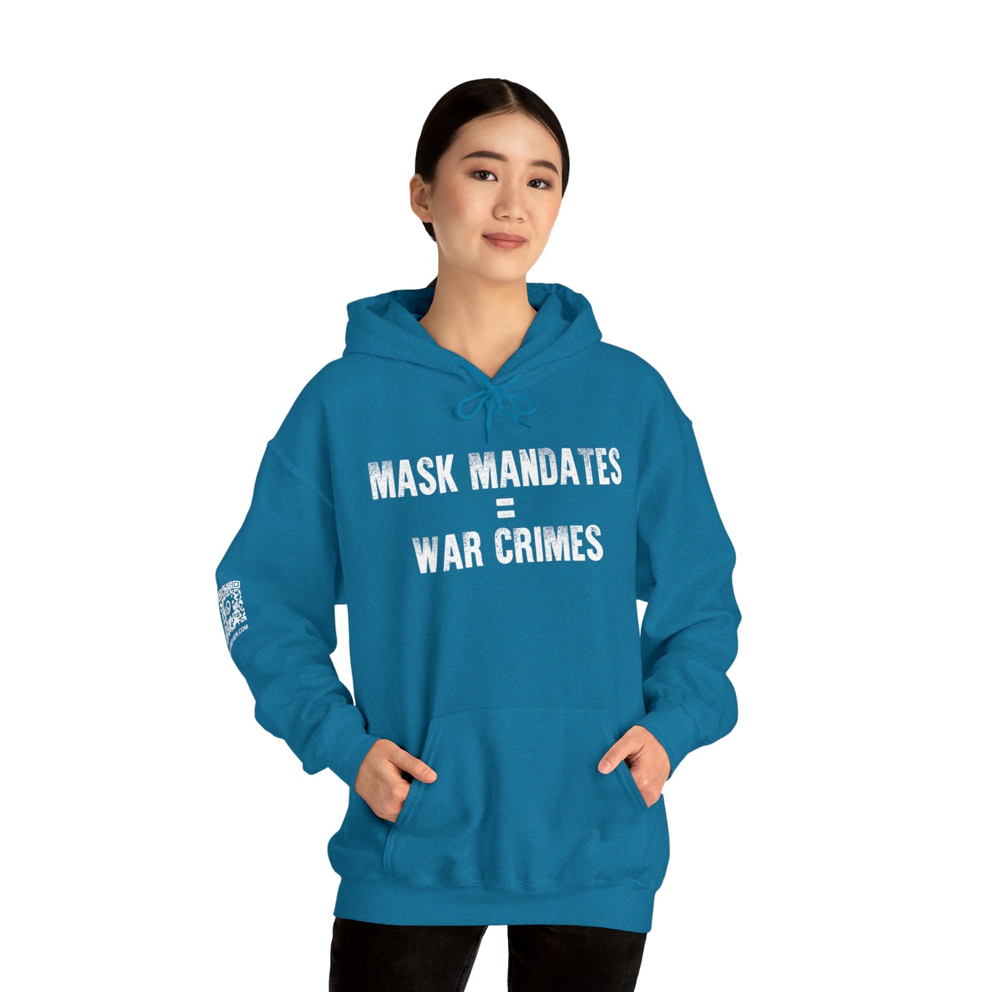 Mask Mandates = War Crimes Unisex Heavy Blend™ Hooded Sweatshirt