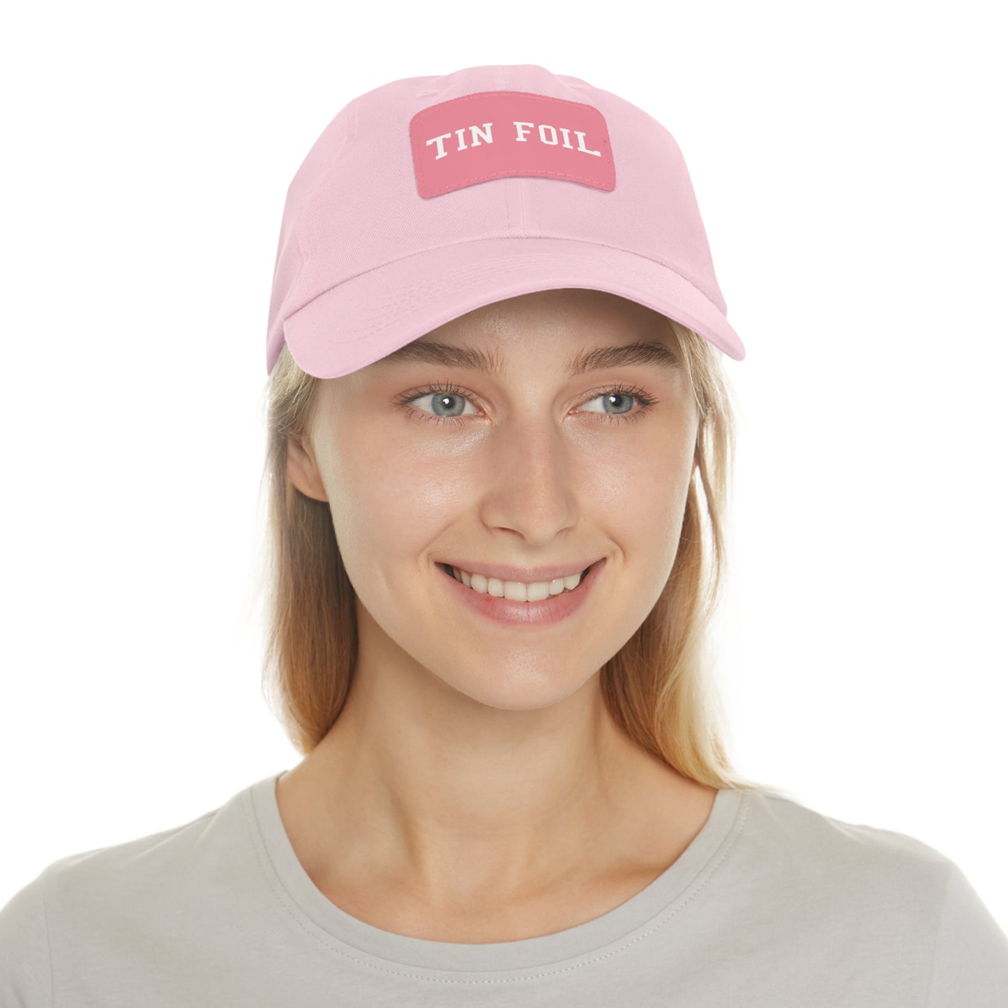Tin Foil Dad Hat with Leather Patch (Rectangle)