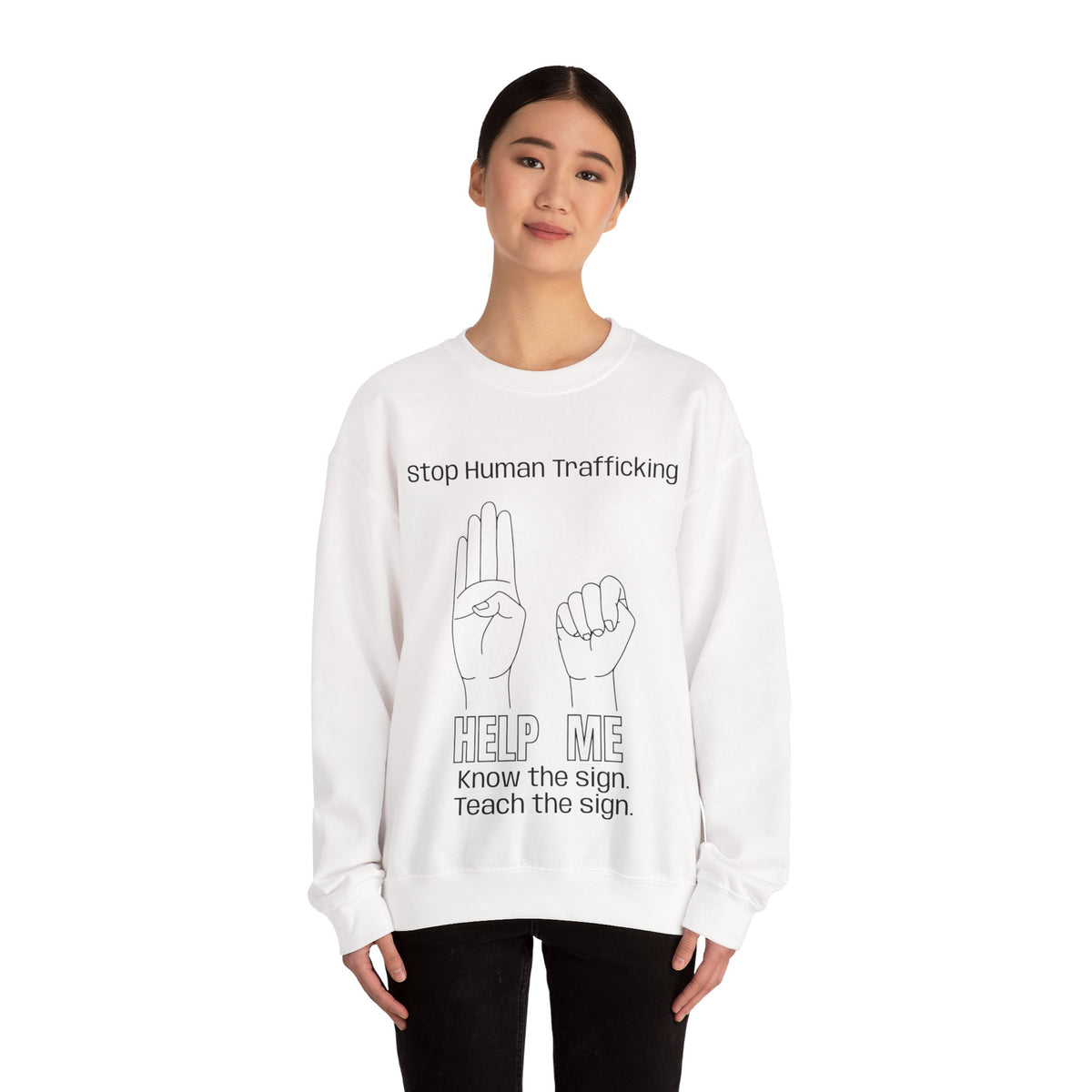 Human Trafficking Hand Sign Sweatshirt