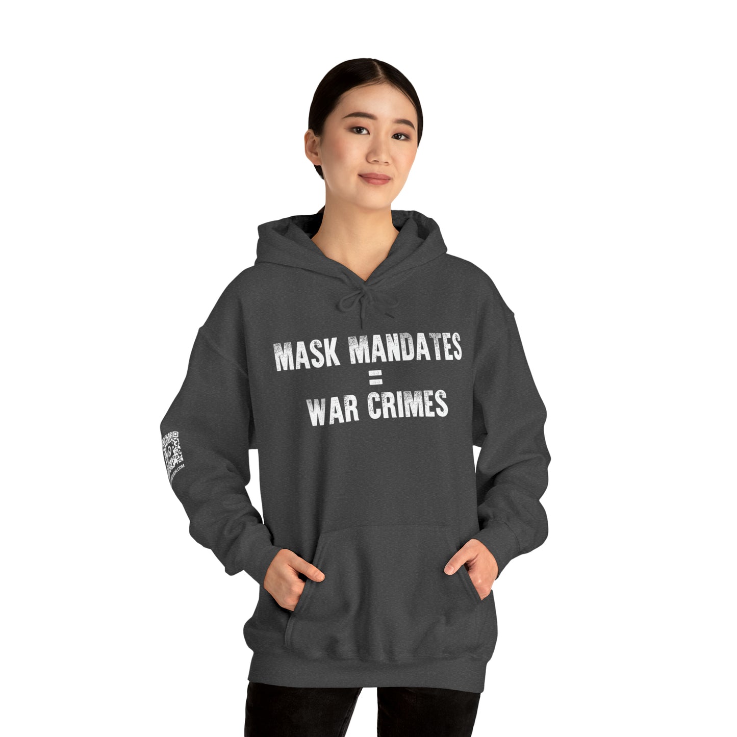 Mask Mandates = War Crimes Unisex Heavy Blend™ Hooded Sweatshirt