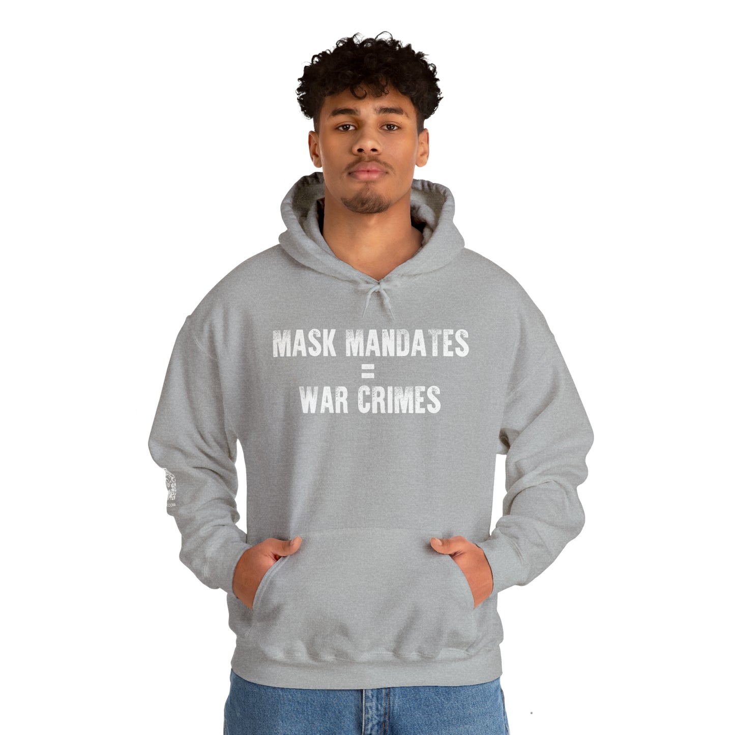 Mask Mandates = War Crimes Unisex Heavy Blend™ Hooded Sweatshirt