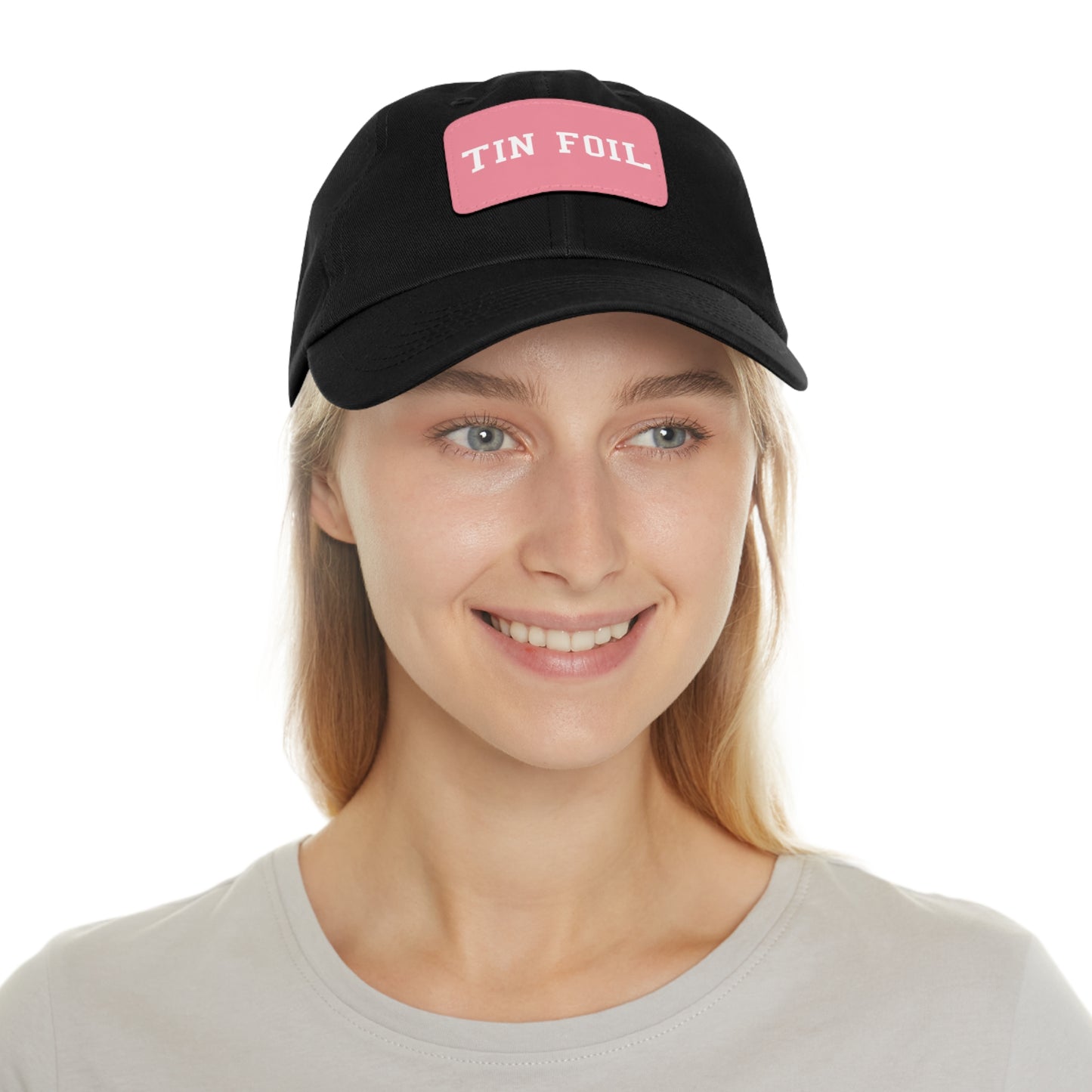 Tin Foil Dad Hat with Leather Patch (Rectangle)