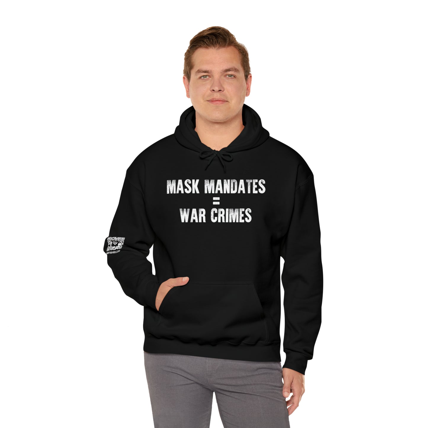 Mask Mandates = War Crimes Unisex Heavy Blend™ Hooded Sweatshirt