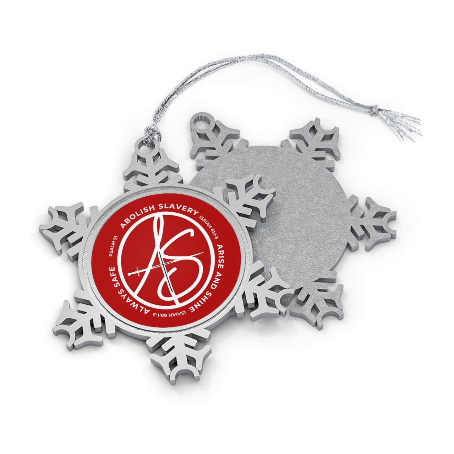 AS Logo Pewter Snowflake Ornament