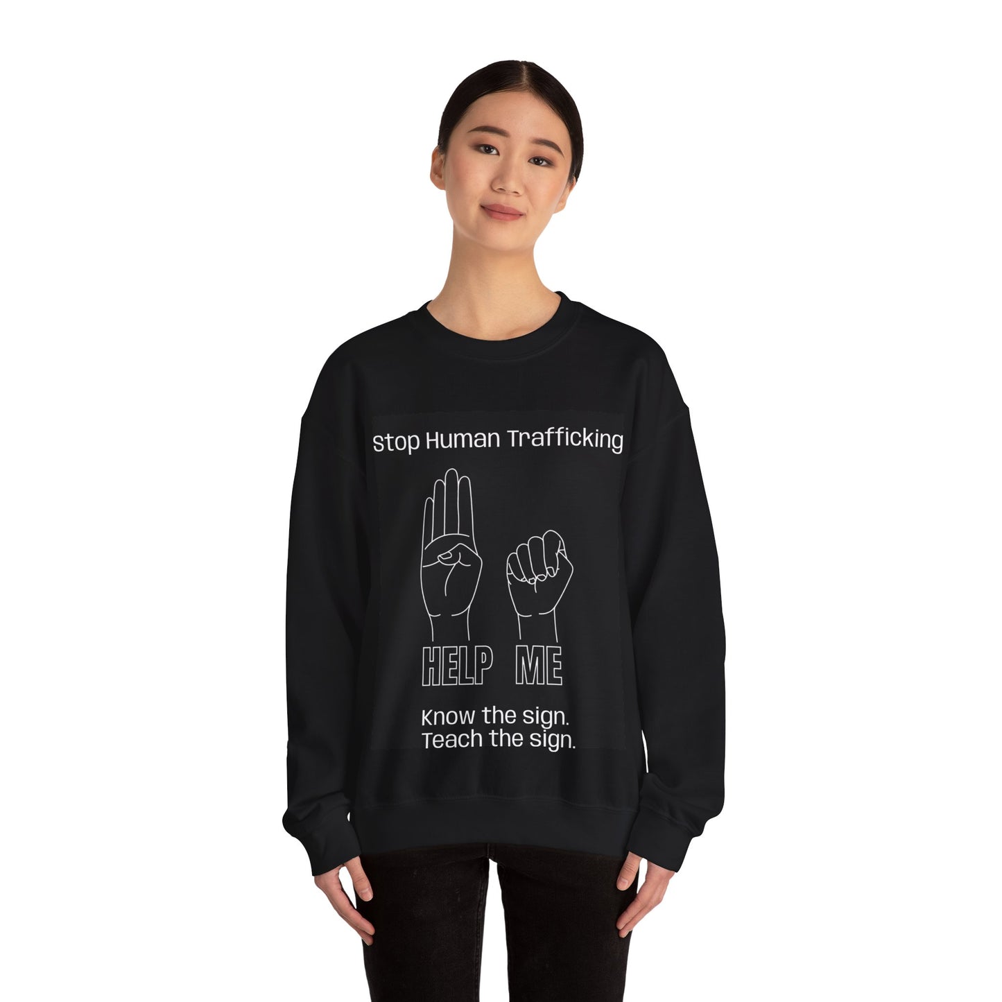 Human Trafficking Hand Sign Sweatshirt