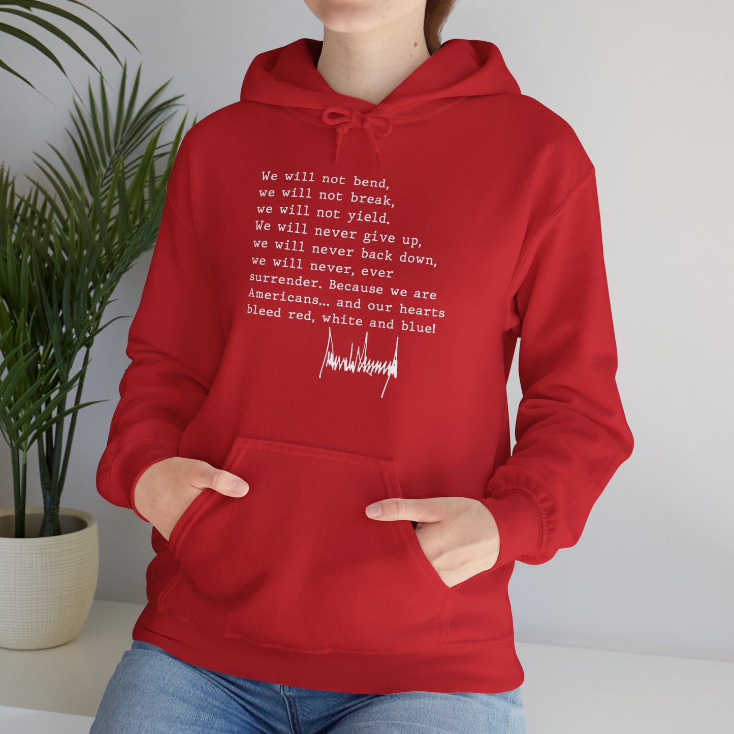 We Will Not Bend (white text) Unisex Hoodie