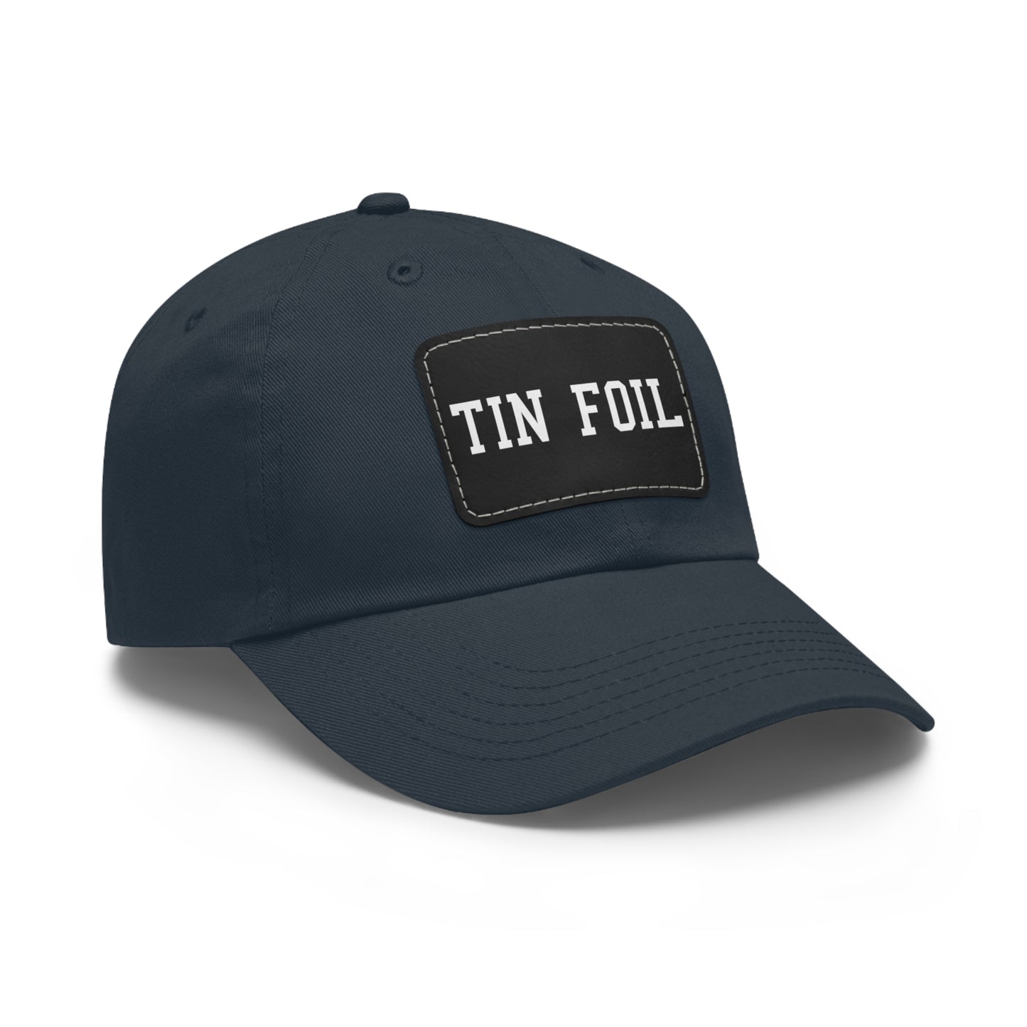 Tin Foil Dad Hat with Leather Patch (Rectangle)