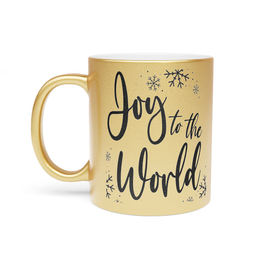 Joy To The World Gold Metallic Mug