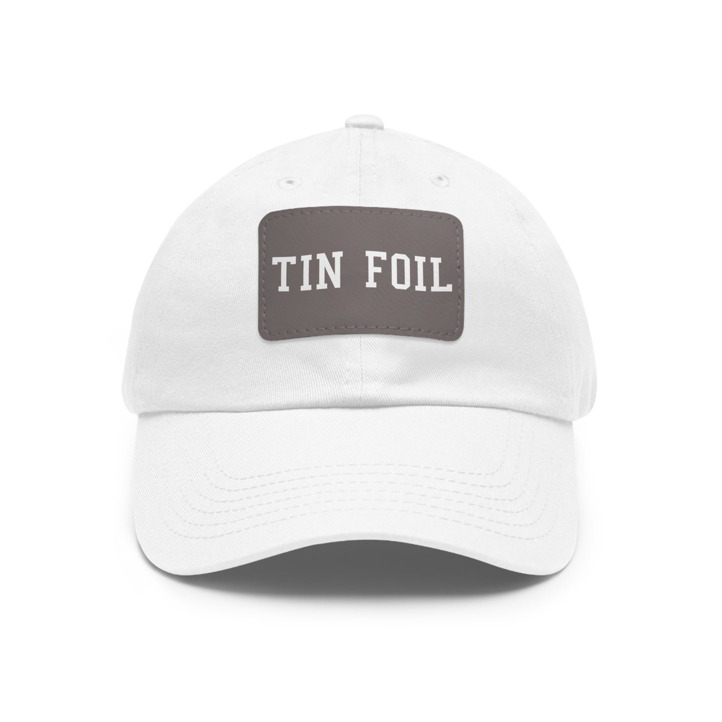 Tin Foil Dad Hat with Leather Patch (Rectangle)