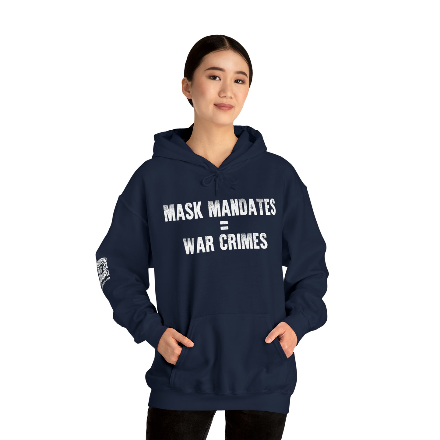 Mask Mandates = War Crimes Unisex Heavy Blend™ Hooded Sweatshirt