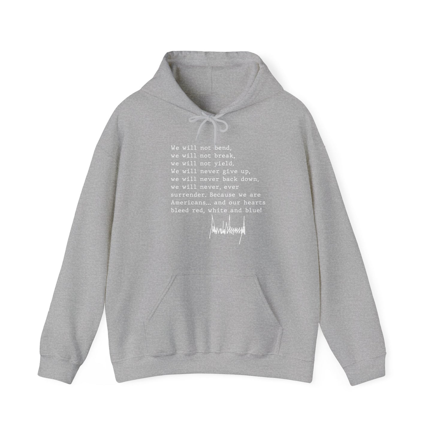 We Will Not Bend (white text) Unisex Hoodie