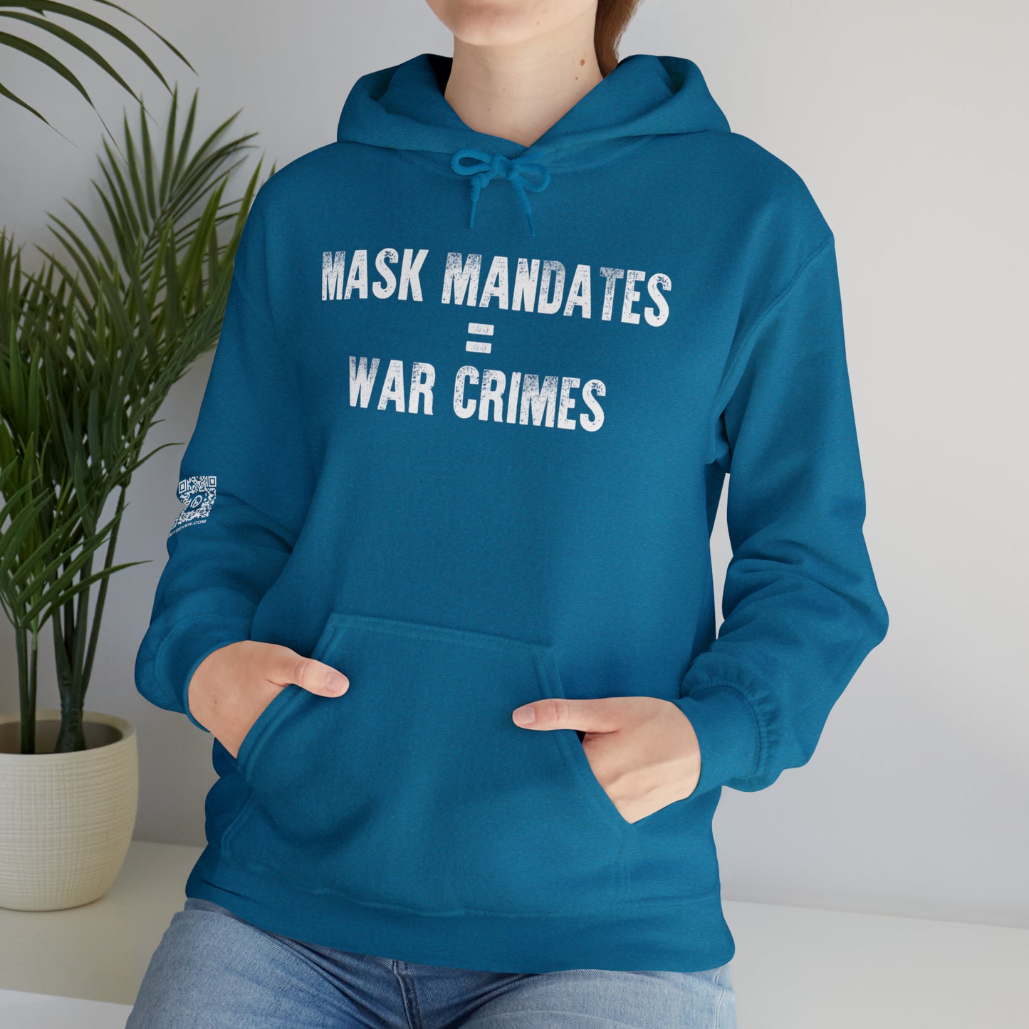 Mask Mandates = War Crimes Unisex Heavy Blend™ Hooded Sweatshirt